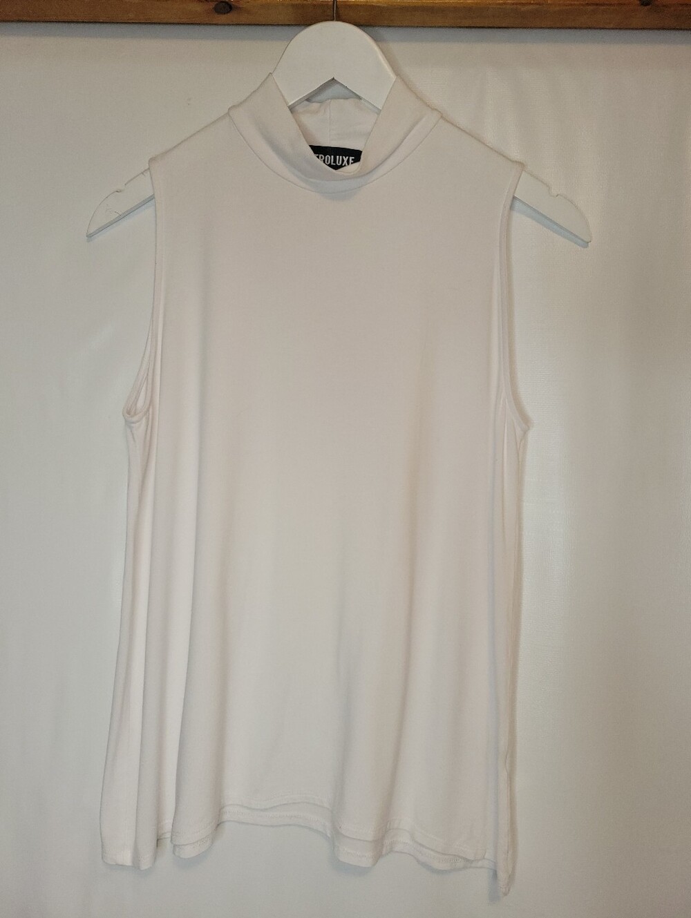 Retroluxe White Mock Neck Tank